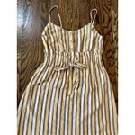 Lush Clothing Lush Mini Dress Women's Small Tie Button Sleeveless Striped Yellow Multi Boho Photo 1