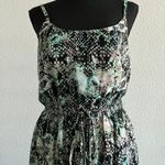 Bobeau  Hi Low Dress Womens Small Green Snakeprint Boho Colorful Photo 4