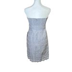 J.Crew 100% Cotton Strapless Eyelet Babydoll Mini Dress Scalloped Pockets Size 0 Photo 2