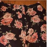 Forever 21 Forever 21Black Floral Black Button Down Skirt Size Small Photo 3