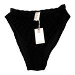 Good American Faux Velvet Feel Diamond Bikini Bottom Black Size 2/M 85% Nylon 15% Elastane Machine wash, Line dry Made in the USA Photo 4