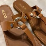 ALDO  Brown faux leather Thong sandals flip flops Size 9 Photo 1
