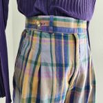American Vintage Vintage GAP 90s High Waisted Plaid Pleated Shorts Muted Yellow Green Blue 2 Photo 1
