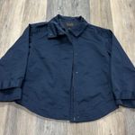 AYR  satin navy  embroidered jacket coat designer luxury revolve spring $400 Photo 2