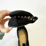 YOSI SAMRA Womens Size 7 Black Suede Gold Studded Foldable Ballet Flats Photo 1