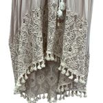 Bohemian Deep V Neck Tassel Lace Accent Sleeveless Lightweight Dress Medium Pink Photo 10