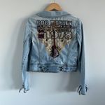 Bob Marley and the wailers embroidered Jean jacket june 18 1978 Blue Size XS Photo 1