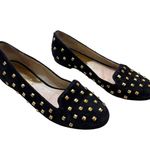 Michael Kors women’s black gold studded leather shoes flats size 6.5M AUTHENTIC Photo 1