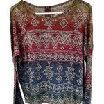 Moon Collection  Colorful Geometric Long Sleeve Top Photo 0