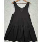 Free People  Black Textured Sleeveless Drop Waist Dress M Easy Street Casual‎ Photo 6
