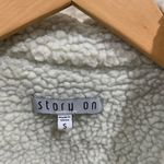 Black Denim Sherpa Lined Cropped Jacket Photo 3