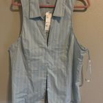 Urban Outfitters Women's striped  Uo Party Girl Cotton-Blend Button Down Sleeveless Shirt Top  Photo 0