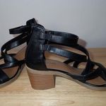 Maurice's Womens Zipper Block Heel Ankle Strap Open Toe Sandals Black Photo 2