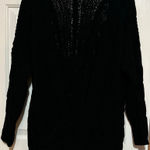 Love Tree  Women's Black Open Front Long Sleeve Plush Knit Sweater Size M Photo 0