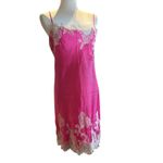 Victoria's Secret Victoria Secret Slip Mini Dress SZ Med Pink with White Lace Cami Nighty Party Photo 1