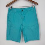 Vineyard Vines Chino Shorts Womens 18 Aqua Blue Cotton Logo Flat Front Outdoor Photo 0