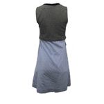 Carven Gray Blue Striped Asymmetrical Sleeveless Cotton Blend Flare Dress Small Photo 1