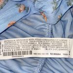 ZARA New  Floral Print Tulle Top Ruched V Neck Elbow Sleeve Shirt Blue Photo 14