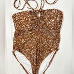 Loft Brown and White Polka Dot One Piece Swimsuit XL Photo 4