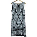 Sandra Darren NWT  Sleeveless Shift Dress Womens L Black White Blue Modest Church Photo 1