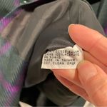 Le Suit Elegant 80’s green purple plaid chunky jeweled button blazer pockets Photo 8