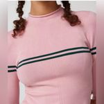 Urban Outfitters NWT Angelo Mock Neck
Pink Sweater with One Dramatic Stripe Photo 3