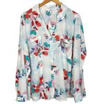 Candie's  Button Down Floral Print White Boho Women's Blouse Size 2X Photo 8