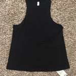 NWT Lululemon Long Cotton Crewneck Tank Medium Black Photo 0