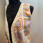 House of Harlow 1960 Coastal Granny Square Knit Crochet Pastel Open Vest OSFM Pink Size undefined Photo 1