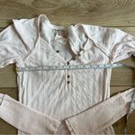 Free People NWT  Wild Hearts Long Sleeve Henley Blush Pink Shirt Size Medium Photo 9