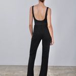 ZARA NWT black denim straight leg jeans with split hem Photo 5