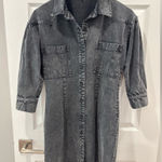 Young Fabulous and Broke YFB  Black Mineral‎ Washed Denim Mini Shirtdress size Small Photo 0