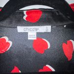 Chico's Chico’s Heart Print Button Front Blouse Top  Photo 3