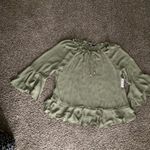 CURE. Sage Green Ruffle Peasant Blouse, 1X Size undefined Photo 2