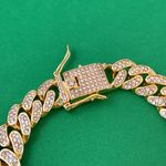 Titanium Steel Link Chain Bracelet for Men Women,CZ Cubic Zirconia Punk Hip Hop Bracelet Gold Photo 5