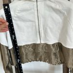 ZARA  cropped zipper hoodie gold & white / Size XS Photo 2