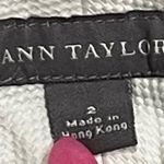 Ann Taylor  Jacquard Straight Leg Capri Pants Mid Rise Solid White Size 2 Photo 5