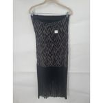 Dress Forum  Fringe Western Zig Zag Strapless Midi Dress Women M Black NEW Rodeo Photo 1
