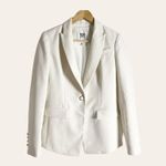 Milly Alexa Twill White Single Breasted Blazer Jacket Size 0 Photo 3