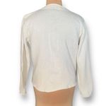 Vintage 90s Cardigan Sweater Oatmeal Cream Boxy Cropped Knit Wool Blend Vneck Size L Photo 1