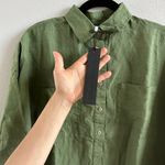 Seaside tones Linen shirt dress Green one size New Photo 5
