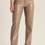Abercrombie & Fitch Ultra High Rise 90s Vegan Leather Straight Pants 36 L NWT Photo 1