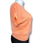 Stigma Womens T Shirt Blouse Top Boat Neck Short Sleeve Studded Accent Orange Size L Photo 1