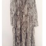 Brave & True Alice Zebra print long sleeve shirt dress medium Brown Photo 2