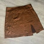 Brown Satin Mini Skirt Size XS Photo 1