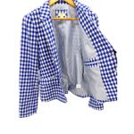 J.Crew Campbell Linen Blazer Blue White Gingham Preppy Coastal Classic Size 10 Photo 6