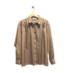 High Profile Vintage Button Down Blouse Beige Size 20W 80โs Neutral Career Glam Tan Photo 1