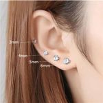 Titanium Screw Back Stud Earrings/ CZ Earrings Hypoallergenic Surgical Steel Photo 2