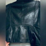 ZARA Womens sz Xs Vegan leather Cropped Moto Jacket black New Photo 10