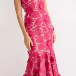 Helsi Embroidered Floral Pink Strapless Lace Up Corset Back Midi Gown‎ Size XL Photo 0